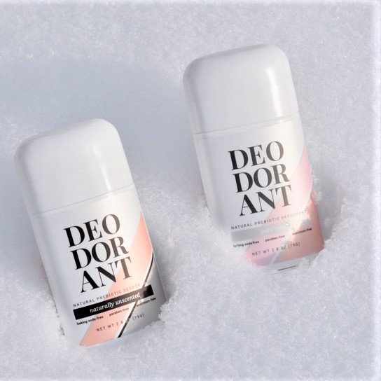 Switch2Pure Prebiotic Deodorants in the snow Unscented and Pure Rose