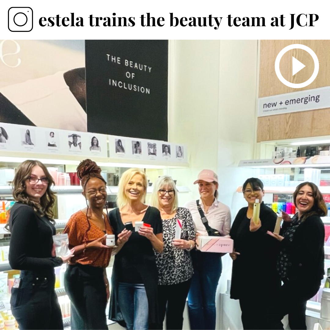 Switch2Pure founder Estela Cockrell with beauty team at JcPenney