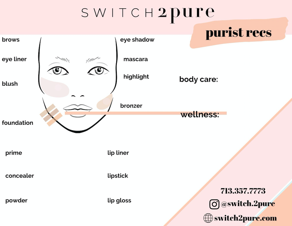 Switch2Pure Purist Recommendations form for non-toxic skincare 