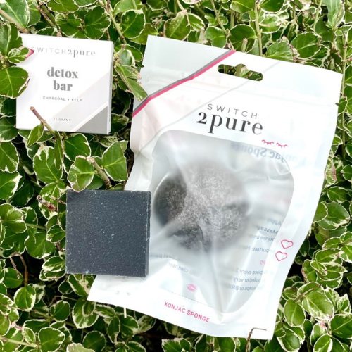 Switch2Pure Detox Bar Soap and Konjac Charcoal Sponge