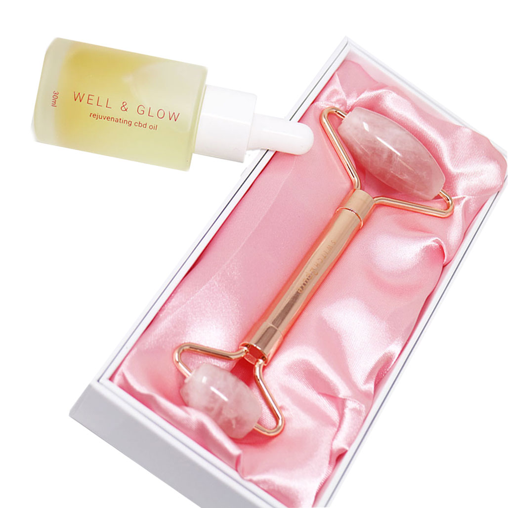 Switch2pure well and glow retinol alternative facial oil and rose quartz crystal roller