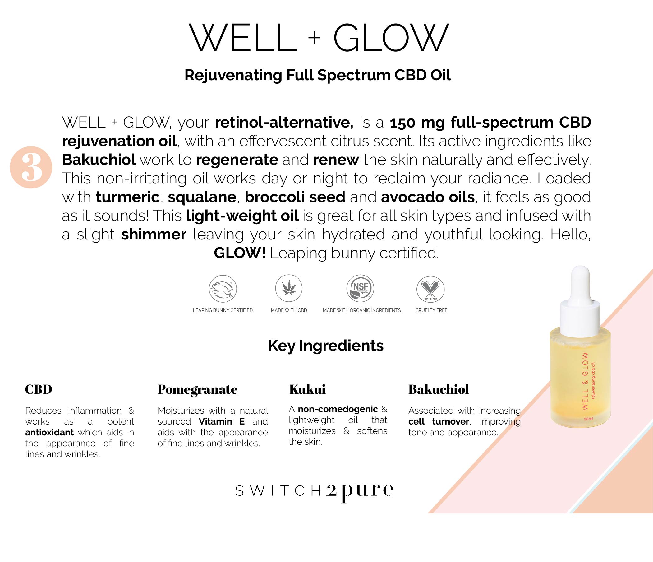 Switch2pure well & glow rejuvenating facial oil